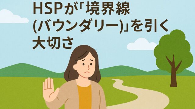 「HSPが“境界線（バウンダリー）”を引く大切さ」