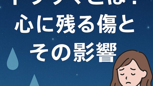 トラウマとは？心に残る“傷”とその影響