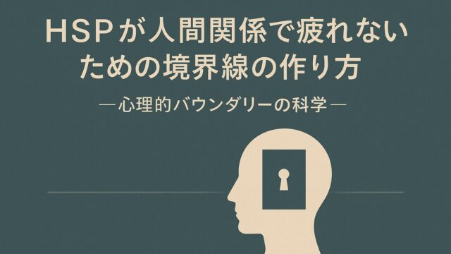 🌿HSPが人間関係で疲れないための境界線の作り方