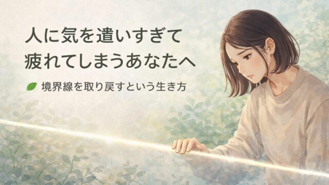 人に気を遣いすぎて疲れてしまうあなたへ