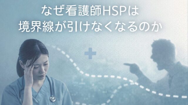 【空気構造③】 なぜ看護師HSPは境界線が引けなくなるのか
