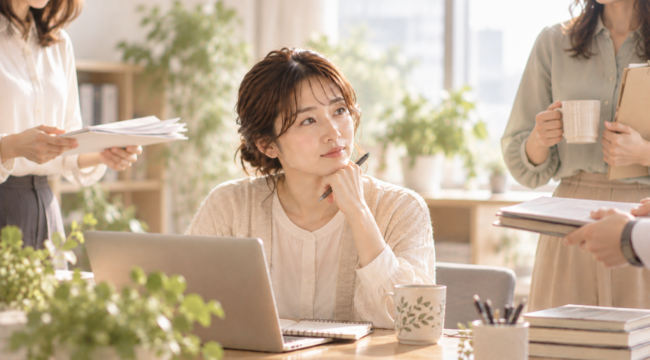 『私が我慢すれば丸く収まる』と、いつも同じ役割を背負ってしまう人を表すイメージ