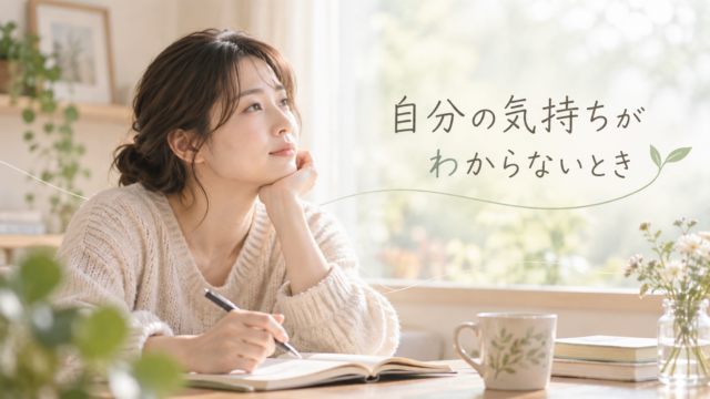 自分の気持ちがわからないとき｜人に合わせすぎて見えにくくなった気持ちを整理する
